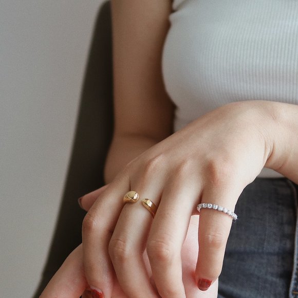 NEW 18K Gold Plated Open Irregular Ring - Picture 4 of 10